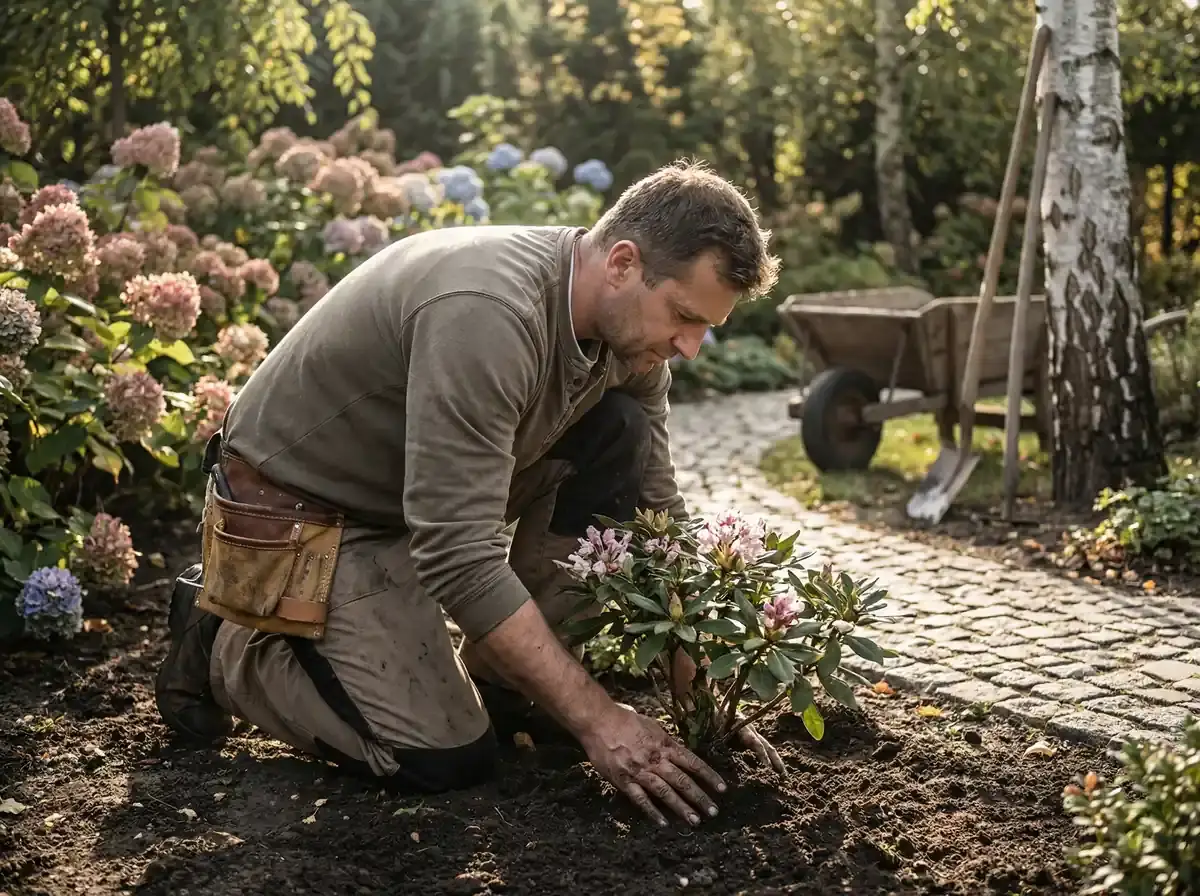 Profesjonalny ogrodnik Evergrove przy pracy - gwarancja jakości