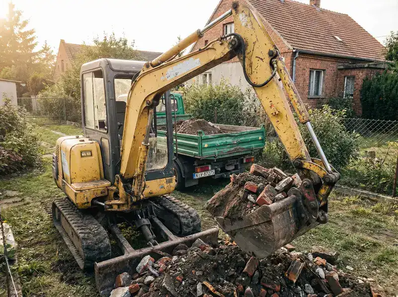 Usuwanie starej gleby koparką